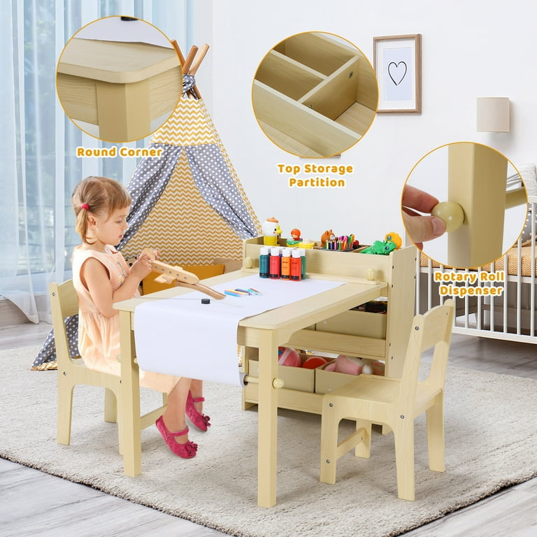 Pirecart Art Desk: Wooden Children's Coloring Activity Table with