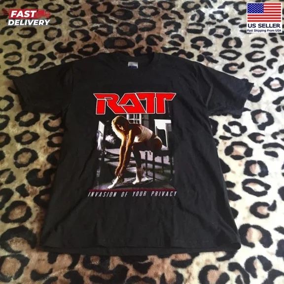 Vintage Ratt Invasion Of Your Privacy Tour '85 T-Shirt New Gildan Double Side