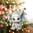 thumbnail image 2 of Beautynvta Christmas Tree Ornament, Cute Acrylic Cartoon Dragon Pendant with Christmas Hat, Christmas Hanging Ornament, Xmas Gift Pendant, Christmas Decorations, 2 of 6