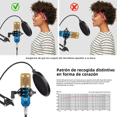 thumbnail image 3 of Microfono Condensador Malubero Malu1837 Azul con Negro, 3 of 3