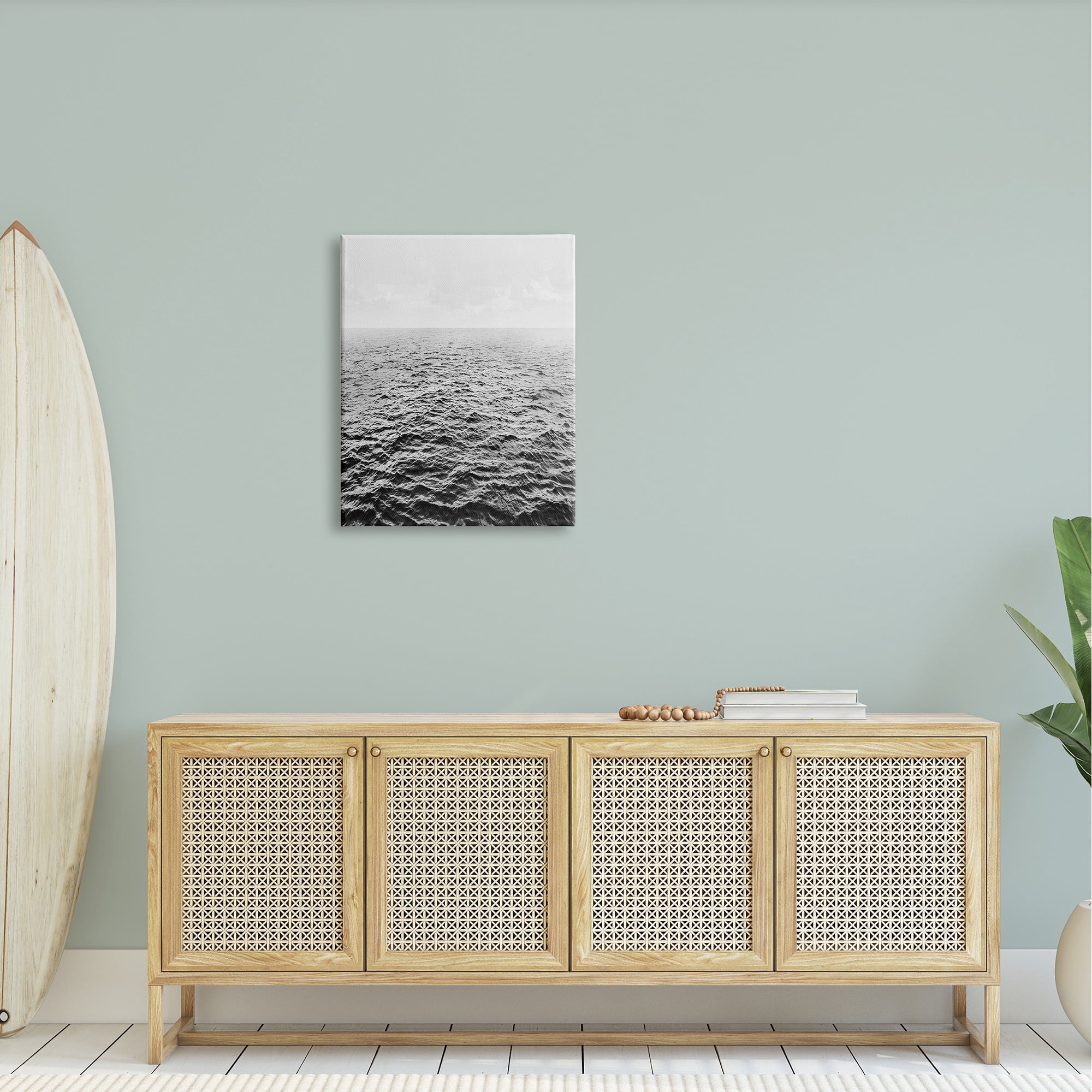 Stupell Industries Monochrome Stormy Sea Rough Water Foggy Ocean , 24 x 30, Design by Mike Calascibetta
