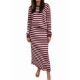 thumbnail image 1 of Conjuntos de 2 Piezas de Falda para Mujer, Moda de Otoño, Suéter A Rayas, Vestido Midi de Punto, Ropa de Salón, Viajes, Ropa de Invierno. Rojo y L, 1 of 10