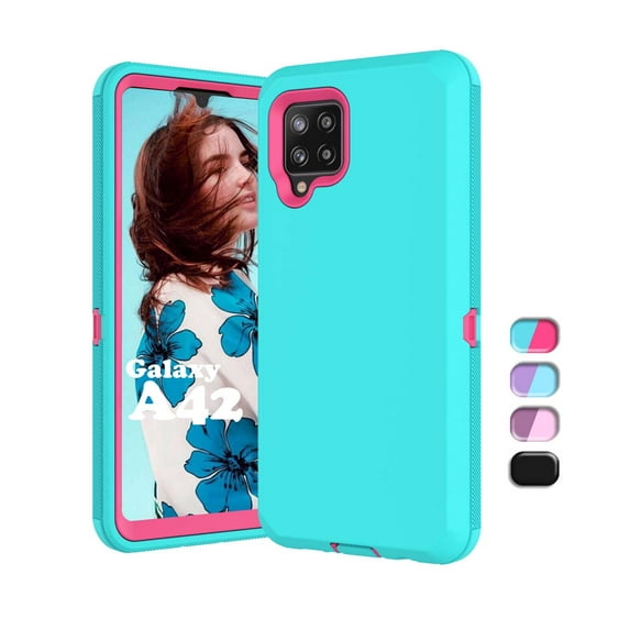 Galaxy A42 5G Cases, Sturdy Case for Galaxy A42 5G 6.6", Tekcoo Full-Body Heavy Duty Armor Hard Plastic & Shock Absorption Rubber Rugged Bumper 3-in-1 Case Cover -Mint