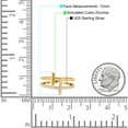 thumbnail image 4 of Yellow Tone, Simulated Cubic Zirconia Size-10 Sideways Cross Ring Round 925 Sterling Silver, 4 of 7