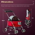 thumbnail image 7 of BestPet 4 Wheels Dog/Cat Pet Stroller for Medium Dogs with Mesh Windows, Removable Liner,Red, 7 of 7