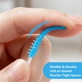 thumbnail image 3 of ACDANC 220 Pieces Soft Dental Floss Picks, Blue Silicone Interdental Brushes Braces Brush with Case Toothpicks Brush Between Teeth for Teeth Cleaning Portable Storage Box for Oral Care, 3 of 7
