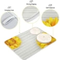thumbnail image 4 of Sunflower Dish Drying Mat On Wooden Board, 18x24 Inch Yellow Flower Absorbent Reversible Drying Mat Dishes Pad Dish Mats Fast Drying for Kitchen Counter Decor, 4 of 7
