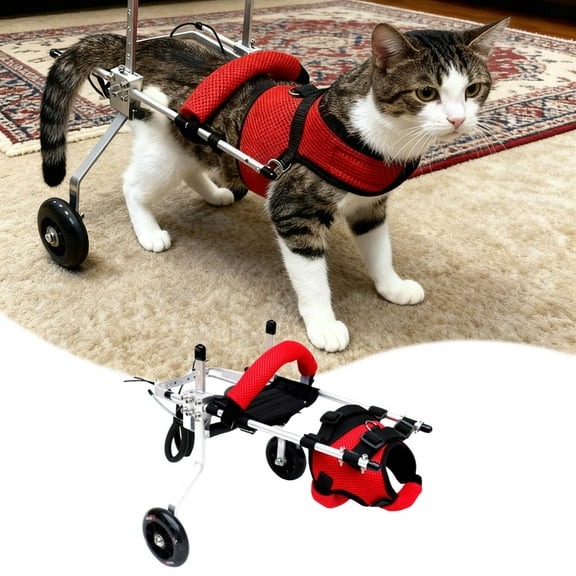 Pet Supplies Wheelchair For Rear Leg Support Adjustable Mobility Aid For Cats And Small Dogs Ideal For Mobility Assistance And Escape-Proof Chest Design