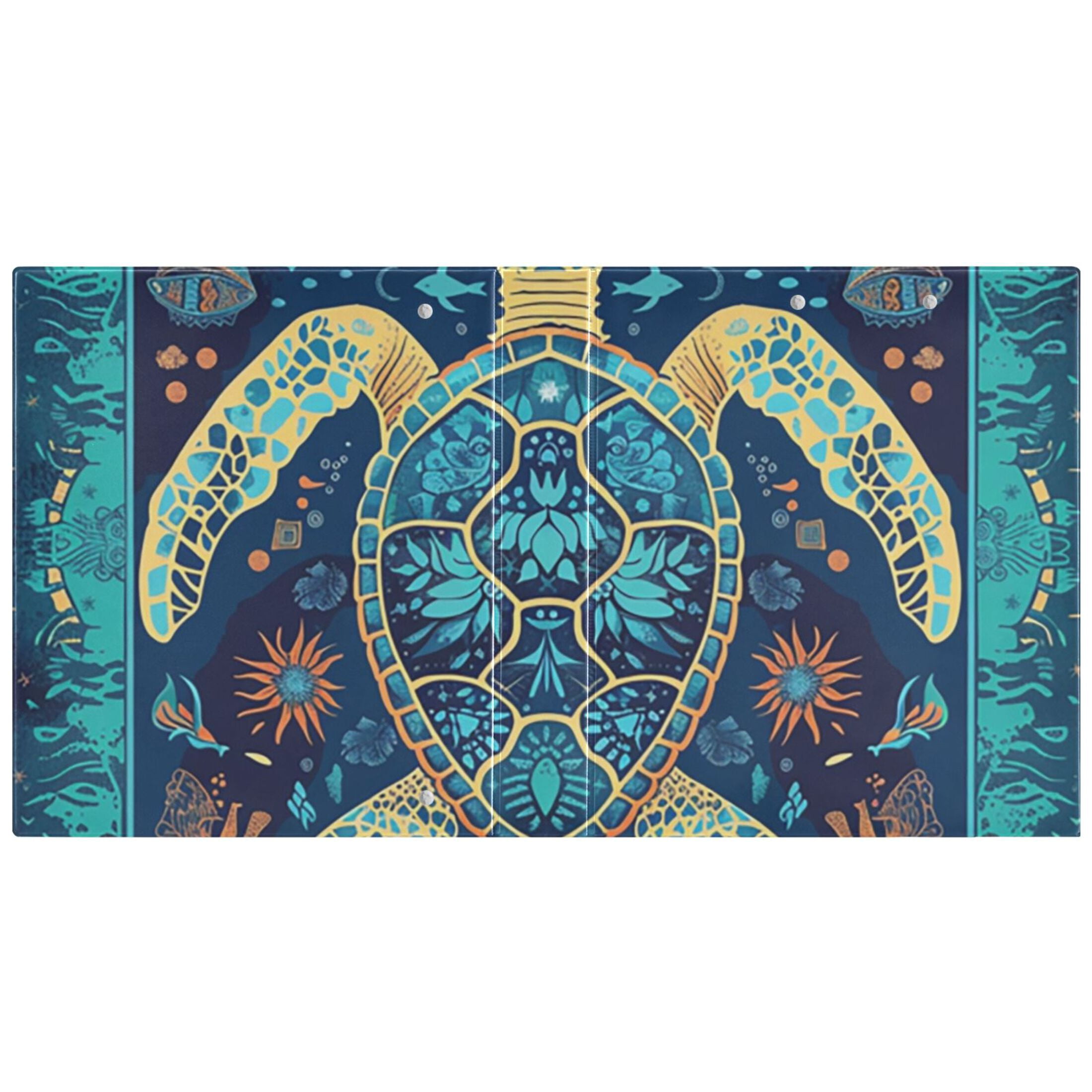 Mystery Turtle 3 Ring Binders 1.5 inch Hardcover File Folders with Interior Pockets A4 Size Organizer for School Office Hospital