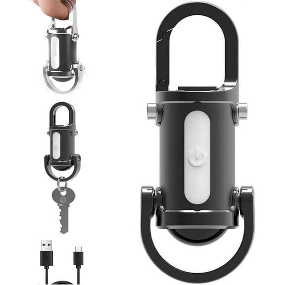 1200LM Super Bright Mini Keychain Flashlight Waterproof, Rechargeable LED Keychain Torch, 2 in 1 Flashlight and Power Bank for Hiking, Camping