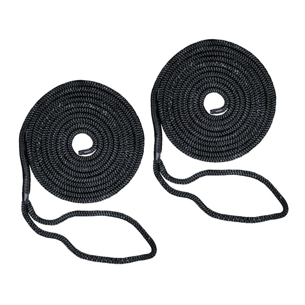 2 PCS 1/2 Inch 15 FT Double Braided 16 Strand Nylon Dock Line Mooring