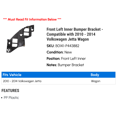 thumbnail image 2 of Front Left Inner Bumper Bracket - Compatible with 2010 - 2014 Volkswagen Jetta Wagon 2011 2012 2013, 2 of 2
