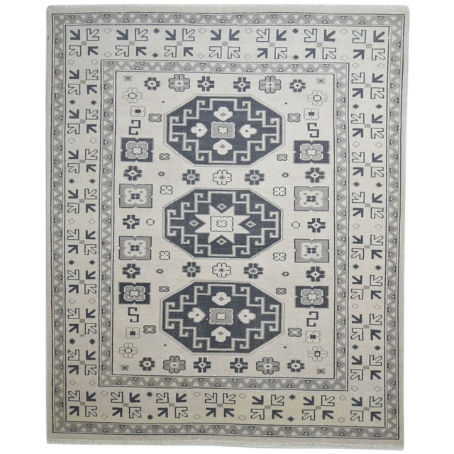 Hand Knotted Sand Wool Rug 8' X 10' Persian Khotan Oriental Large Carpet