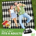 thumbnail image 3 of Hivernou Extra Large Picnic Blanket Waterproof Foldable Beach Blanket for Camping Beach Park Grass-78.7" x 78.7", 3 of 7