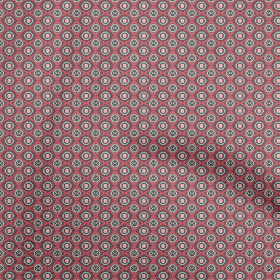oneOone Cotton Cambric Red Fabric Asian Ikat Fabric For Sewing Printed Craft Fabric By The Yard 42 Inch Wide