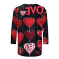 thumbnail image 5 of GA WEIHUA Online Deals,3/4 Sleeve Shirts for Women Cute Crewneck Heart Print Tops Women's Valentines Day Shirt Graphic Tee Plus Size Tunic Tops Soft Comfy Blouses(Black,L), 5 of 5