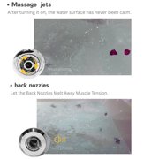 67 Luxury Whirlpool Bathtub with Panoramic Glass Window | 7 Hydro-Massage Jets, Waterfall Faucet & LED Chromatherapy | 1HP 750W Motor, Acrylic Spa Jetted Tub (110V) –Middle Drain