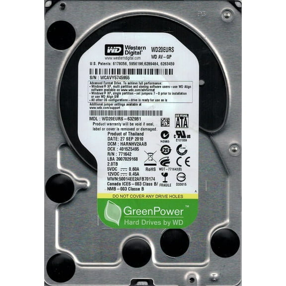 Western Digital WD20EURS-63Z9B1 2TB DCM: HARNHV2AAB