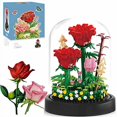 thumbnail image 1 of Set de construcción con forma de ramo de flores GaoHankj con cubierta antipolvo, 596 piezas, 1 of 5