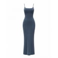 thumbnail image 6 of FDGIU Women's 2026 Summer Spaghetti Strap Scoop Neck Maxi Dress, Ribbed Knit Bodycon Sleeveless Long Casual Sundress for Daily Vacation Streetwear, 6 of 6