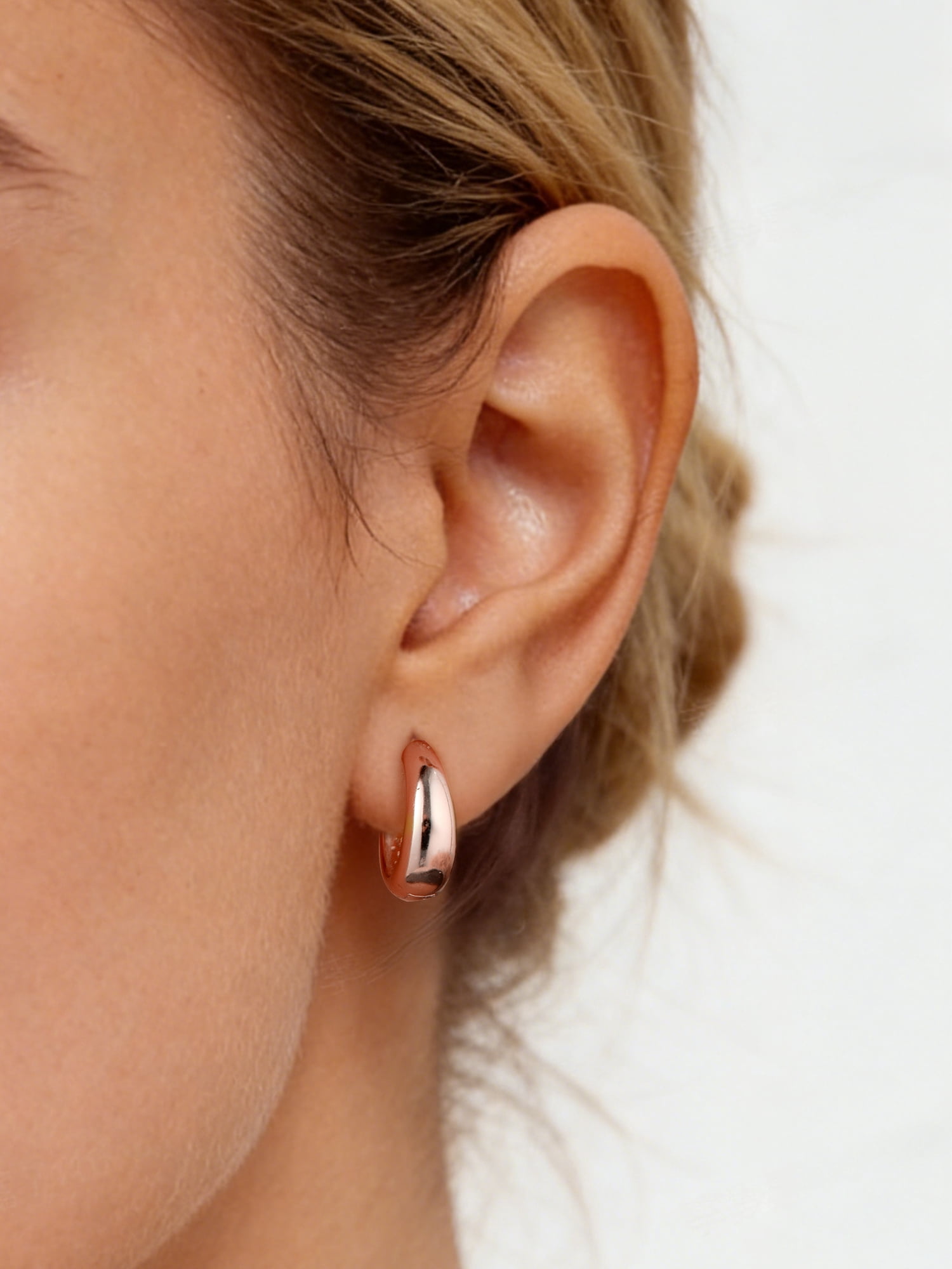 ChicSilver Solid 925 Sterling Silver Chunky Hoop Earrings for Women Hypoallergenic Thick Huggie Earring Wide Hoops Everyday Hoop Earrings