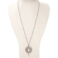 thumbnail image 3 of Stainless Steel Necklace with Pendants Chain Polished FWC Pearl & CZ Glass 30in w/2in ext 30 inch, 3 of 6