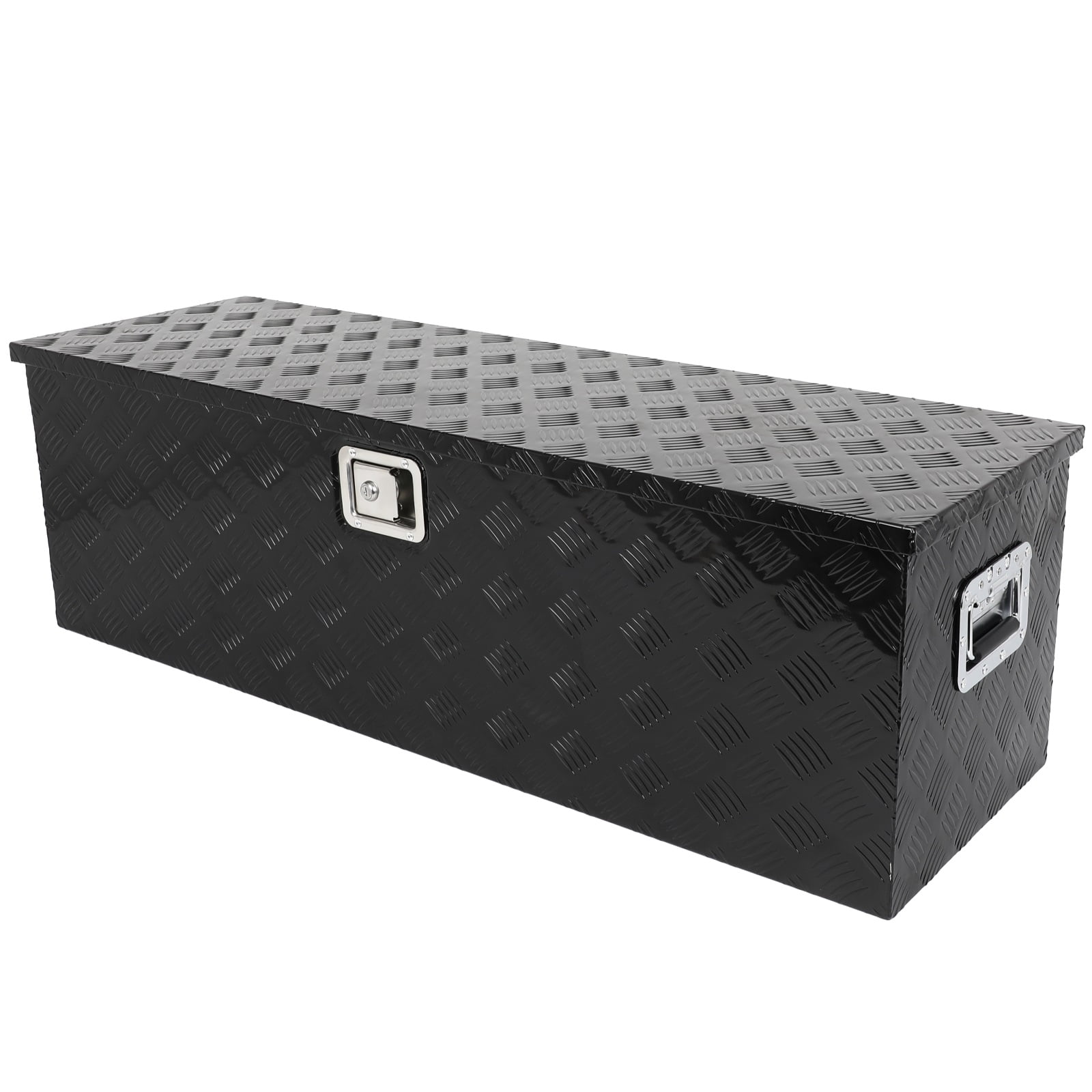 Truck Bed Tool Box 49inch Underbody Flatbox Truck Bed RV Trailer Pickup Toolbox Heavy Duty Underbed Tools Chest Box with Side Handle, Lock and Keys Black