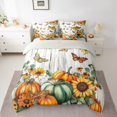 thumbnail image 2 of Manfei Autumn Pumpkin Bedding Twin Size, Vibrant Sunflower Bed Set, Rustic Farmhouse Reversible Bedding Sets Twin Size, Breathable Bedroom Decorative, 7pcs, 2 of 7