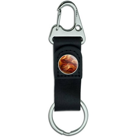 Bacon Belt Clip On Carabiner Leather Keychain Fabric Key