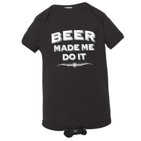 PleaseMeTees™ Baby Beer Made Me Do It Whiskey Drinking Alcohol HQ Jumper