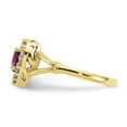 thumbnail image 4 of 10K Yellow Gold Ring Band Themed Cubic Zirconia CZ White Red, Size 5, 4 of 5