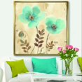 thumbnail image 3 of Coquelicots Bleus Cottage Fleurs I - Toile Encadrée Style Ferme, 3 of 3