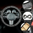 thumbnail image 5 of Roromall 15 Pieces Bling Crystal Diamond Car Accessories Set for Women Shiny Rhinestone Sparkling Car Interior Decorations Set, Steering Wheel Cover, Seat Cover, 5 of 6