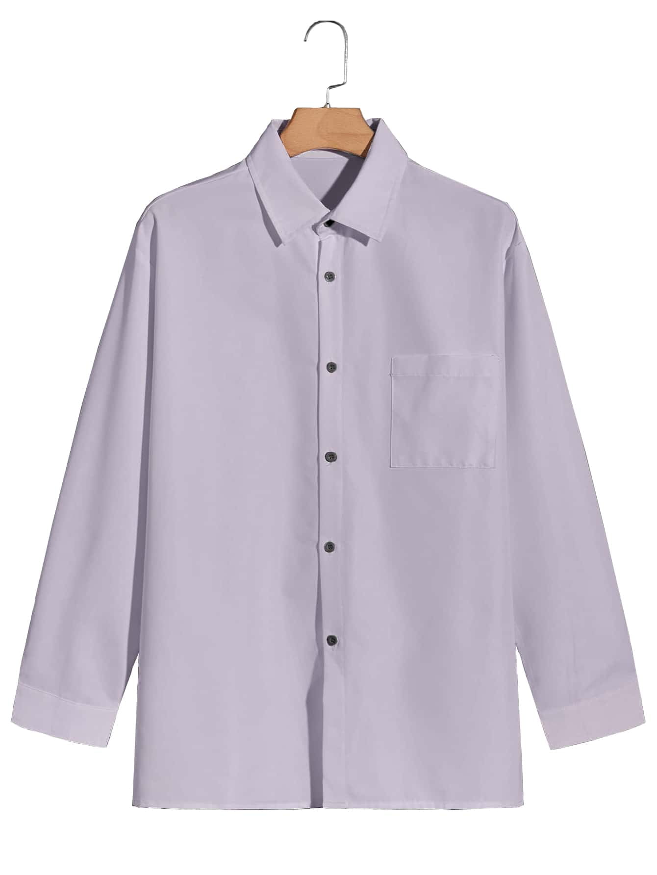 BYWX Men Long Sleeve Slim Fit Casual Solid Color Linen Button Down Dress Work Shirt 