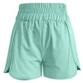 thumbnail image 5 of vigerkar Women's Athletic Shorts High Waisted Running Shorts Pocket Sporty Short Gym Elastic Workout Quick Dry Shorts Mint Green, M, 5 of 6