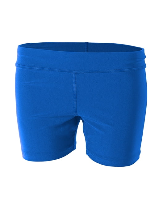 A4 Girl's 4' Volleyball Short For Teen Female in Royal | NG5024