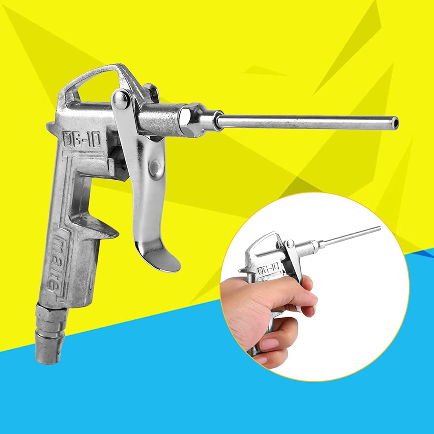 MKEUDQ-Air Blow Gun, Duster Blow Gun Cleaner Air Compressor with Extended Nozzle 1/4" Industrial Type DG-10 Air Compressor Quick Connect