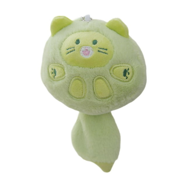 Colgante de muñeco de peluche de gato, adorno decorativo para mochila de dibujos animados, amuleto para bolso verde
