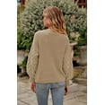 thumbnail image 3 of DOPI Women's Pullover Sweater Casual Long Sleeve Crewneck Loose Chunky Knit Jumper Tops, 3 of 8