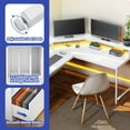 thumbnail image 5 of ModFusion 67” L-Shaped Computer Desk for Home Office with Monitor Stand, Power Outlets, LED Lights & File Drawer – White, 5 of 9