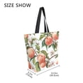 thumbnail image 4 of Open Top Canvas Tote Bag with Zipper Reusable Shopping Bag 13.5x15" Roomy Carryall Peach Fruit Pattern, 4 of 9