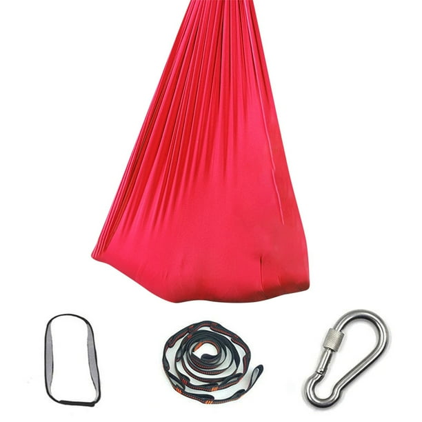 Hamaca de nailon elástica para niños, asiento de yoga para niños, 40 x 110 pulgadas, columpio aéreo para yoga en interiores y exteriores, para equilibrio, habilidades motoras, juego sensorial,