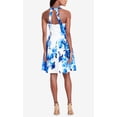 thumbnail image 2 of Lauren by Ralph Lauren Women's Floral Sateen Flare Dress (6, White Blue), 2 of 3