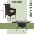 thumbnail image 5 of Kullavik 10-Piece Patio Outdoor Dining Set, Wicker Patio Furniture Set of 8 Rattan Chairs with Soft Cushions and Two Square Table with Umbrella Cutout, Sand, 5 of 7