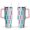 Pink-74, variant on 40oz Tropical Pineapple Pattern Stainless Steel Flip Straw Tumbler Spill Proof Travel Cup Double Wall Vacuum Insulated Coffee Mug with Top Handle