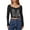 Black Style 2, variant on Musuos Women's Autumn Slim Gothic Crop Tops Black Long Sleeve Skeleton Print Lace Trim T-shirt