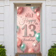 thumbnail image 5 of Pink Happy 13th Birthday Banner Glitter Design Princess Castle Backdrop Gold Lettering Colorful Balloons 13th Birthday Display for 13th Birthday Party Girls' Celebration Princess Party, 5 of 9