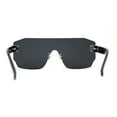 thumbnail image 4 of Oversize Flat Top Panel Mono Block Shield Lens Sunglasses All Black, 4 of 4