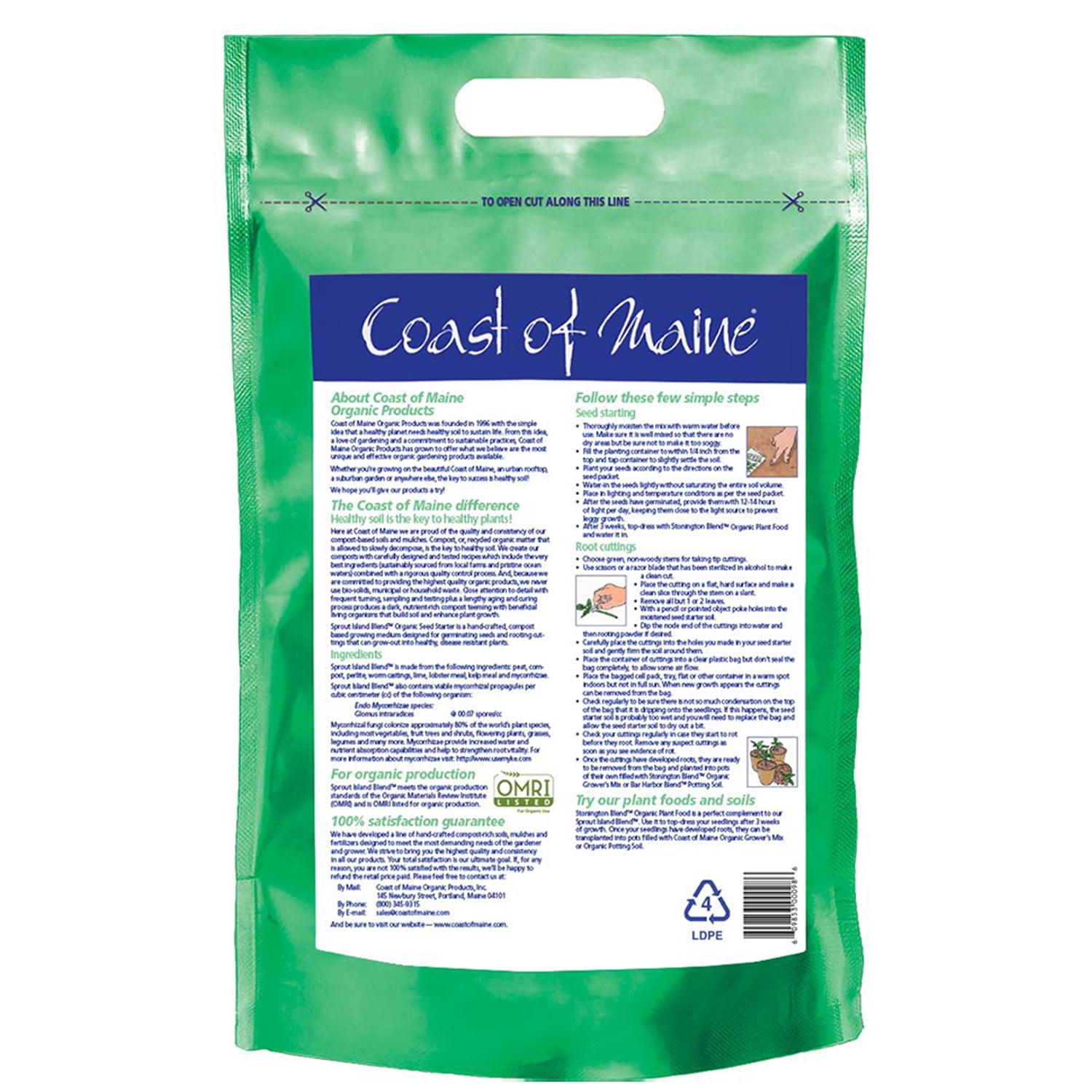 Coast of Maine Sprout Island Organic Seed Starter for Root Plants, 8 Qt (2 Pack)