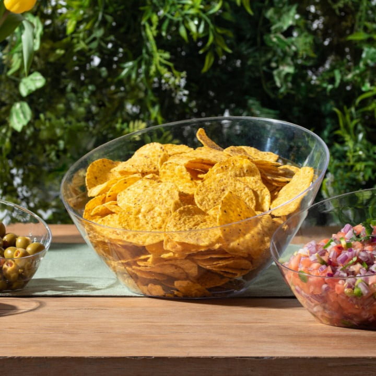 Posh Setting Clear Plastic Disposable Serving Bowls Large Angled Party Snack Bowls 5 Pack Walmart